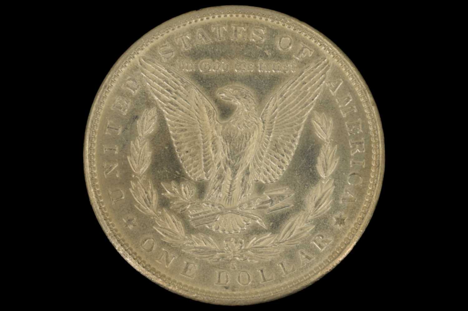 An 1881 silver US "Morgan Dollar" one dollar coin, San Fransico mint mark