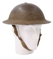 A Second World War British army Mk II steel helmet