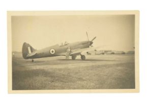 A period photograph of RAF Spitfire PM631, 13 cm x 8 cm. [The Spitfire Mk XIX PM631 was built in