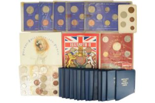 A group of GB coin packs, including "Britain's First Decimal Coins", "Pounds, Shillings, and Pence",