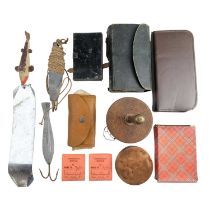 Vintage and later fishing tackle, including cast-line wallet and floats, fly boxes, etc