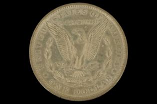 An 1879 silver US "Morgan Dollar" one dollar coin