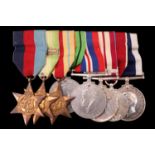 Second World War campaign medals including Atlantic Star with France and Germany clasp, George VI