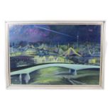 Henry Nicholas Almond (1913-2000) "Expo 88, Brisbane", a glistening night-time study of the Expo