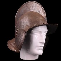 A late 16th / early 17th Century burgonet, [ armour / helmet ]