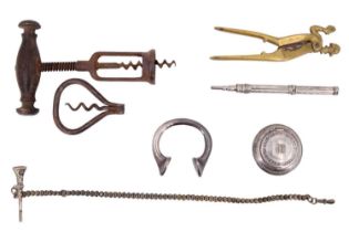 Sundry 20th Century collectors' items including a propelling pencil, a brass betel nut cutter, two