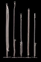 Five late 20th Century silver and white metal watch chains, variously of curb and belcher link,