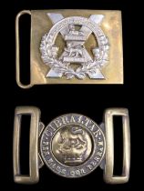 A Victorian Royal Marines belt buckle together with a late 20th Century Gordon Highlanders dress
