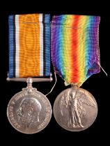 British War and Victory medals to 33543 Pte F Aspinall, Border Regiment