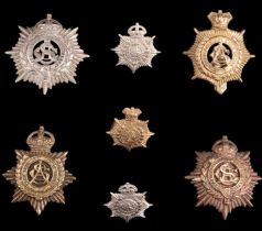 Victorian and Edwardian Army Service Corps and volunteer ASC cap and collar badges