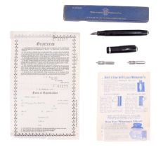 A vintage boxed Waterman Ideal Fountain Pen having a Scripto nib together with a 3 1/2 and 4 1/2