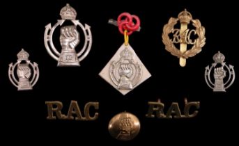 Pre-1953 Royal Armoured Corps cap and collar badges together with buttons, shoulder titles and a