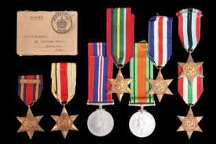 A Second World War campaign medal group including Pacific and Burma Stars, together with an issue