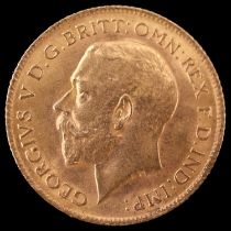 A George V 1914 gold half sovereign coin