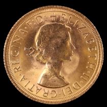 A 1968 gold sovereign coin