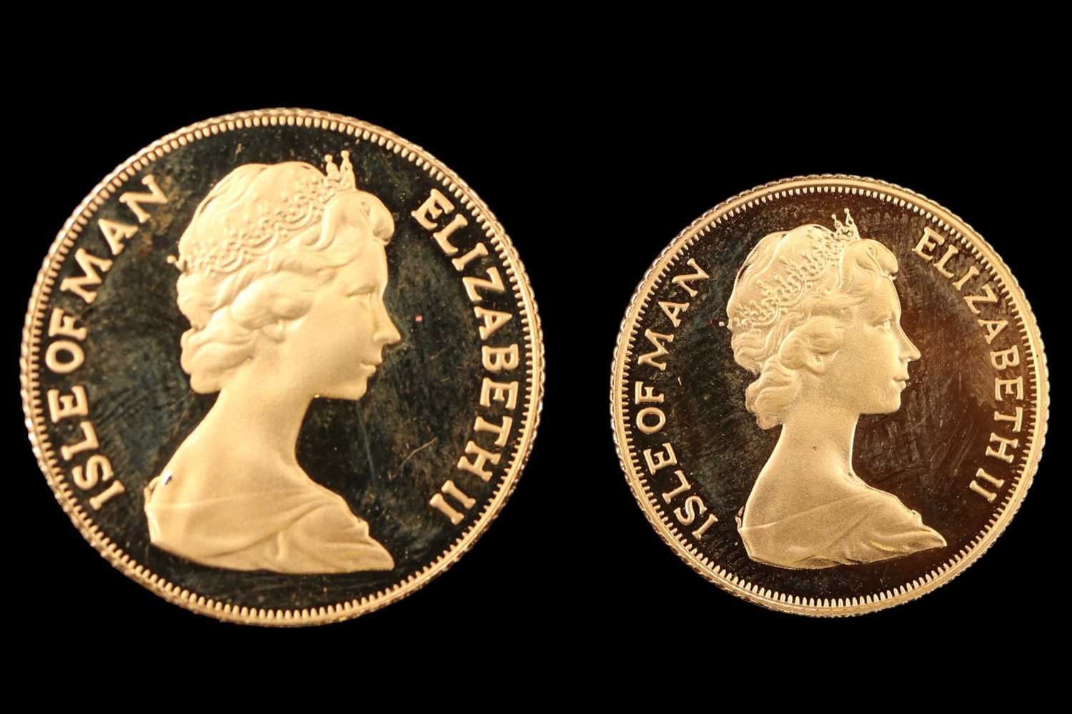 An Elizabeth II 1974 limited edition Isle of Man gold coin proof set, including £5, £2, sovereign - Image 4 of 6