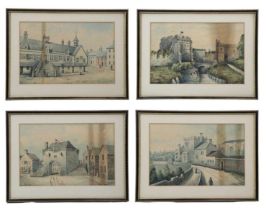 W Hetherington, four views of Old Carlisle comprising The English Gate, the West Walls, the Carlisle