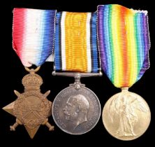 A 1914-15 Star, British War and Victory Medals to 6199 Pte P Doolan, Border Regiment