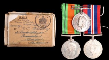 A British War medal to 906565 Bmbr A F Collins, Royal Artillery, together with two Second World