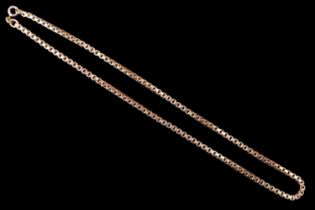 A 9 ct gold box link choker necklace, Sheffield, 1978, 15.73 g, 39 cm
