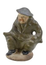 A bisque porcelain Bruce Bairnsfather "Old Bill' figurine, early 20th Century, 5 cm