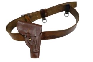 A military automatic pistol holster and belt, length 56 cm