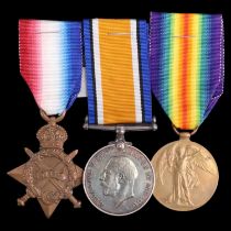 A 1914-15 Star, British War and Victory medals to 19220 Pte H Pizzey, Border Regiment