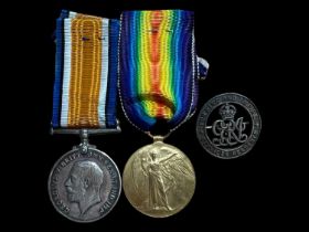 British War and Victory medals together with Silver War Badge to 30131 / 36065 Pte W B Richardson,