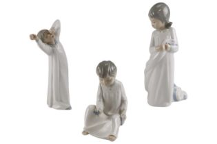 A Lladro figurine Early Morning together with two Zaphir figurines