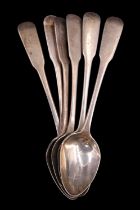 A set of six George IV silver fiddle pattern teaspoons, John Brown (English Street, Carlisle),