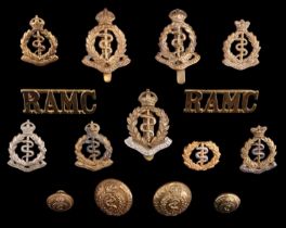 Victorian and later Royal Army Medical Corps cap and collar badges, shoulder titles and buttons
