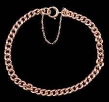 An early 20th Century 9 ct gold curb-link chain bracelet, 11.30 g, 19.5 cm