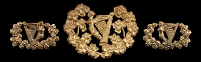 A pair of Victorian / early 20th Century Irish Roscommon Militia / Connaught Rangers collar badges