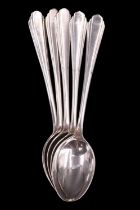 A set of six Art Deco silver teaspoons, James Dixon & Sons Ltd, Sheffield, 1944, 82 g total