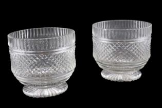 A pair of early-to-mid 19th Century finely cut bowls, height 9.5 cm