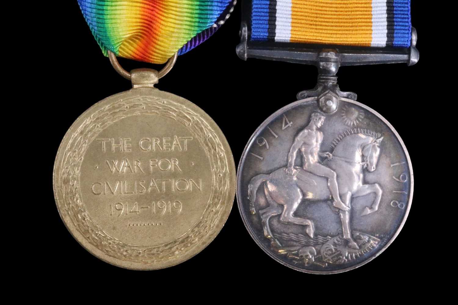 British War and Victory medals with a Memorial Plaque to 33350 Pte A Stoner, Border Regiment - Image 2 of 6