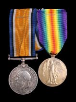 British War and Victory medals to 23426 Pte E O Rawcliffe, Border Regiment