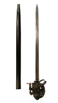 A reproduction Scottish Highland broadsword, 103 cm in scabbard