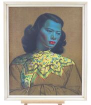After Vladimir Tretchikoff (Russian, 1913-2006) "The Chinese Girl", a vibrant portrait of a woman