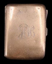 A George V silver cigarette case bearing engraved initials, the interior gilt, Robert Chandler,