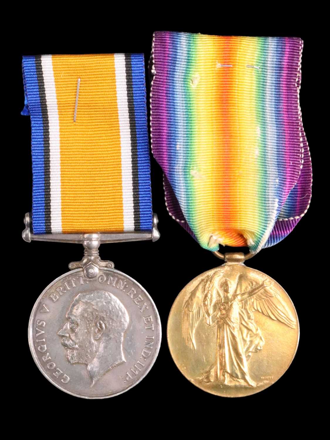 British War and Victory medals to 1120 Pte H Wilson, Border Regiment