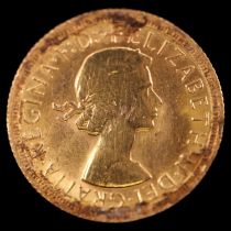 A 1967 gold sovereign coin