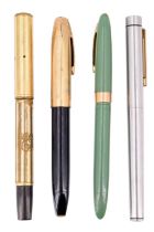 Three vintage Sheaffer fountain pens, two having 14 k gold nibs, together with a similar vintage