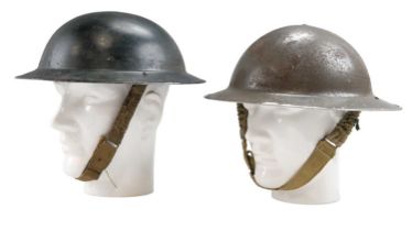 Two Second World War British Mk II steel helmets