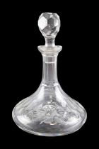 A Rodney / ship's glass decanter, height 27 cm