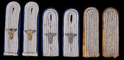 Three Pairs of German Third Reich officer's tunic shoulder boards, comprising two pairs of German
