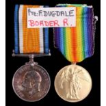 British War and Victory medals to 29139 Pte F Dugdale, Border Regiment