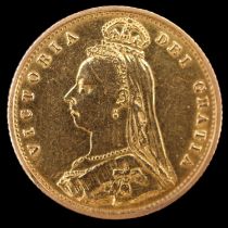A Victorian 1887 gold half sovereign coin
