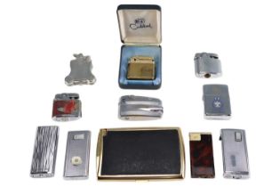 A small quantity of vintage pocket cigarette lighters including a 1920s Ronson Banjo / De-Light