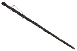 A late 19th / early 20th Century knobbly walking stick, length 92 cm